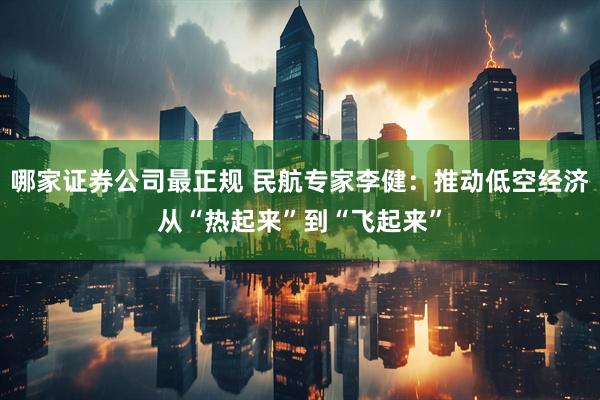 哪家证券公司最正规 民航专家李健：推动低空经济从“热起来”到“飞起来”